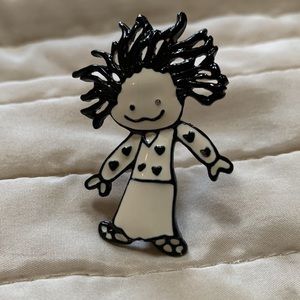 SFJ Kids Steinmetz brooch #48989 black and cream color enamel